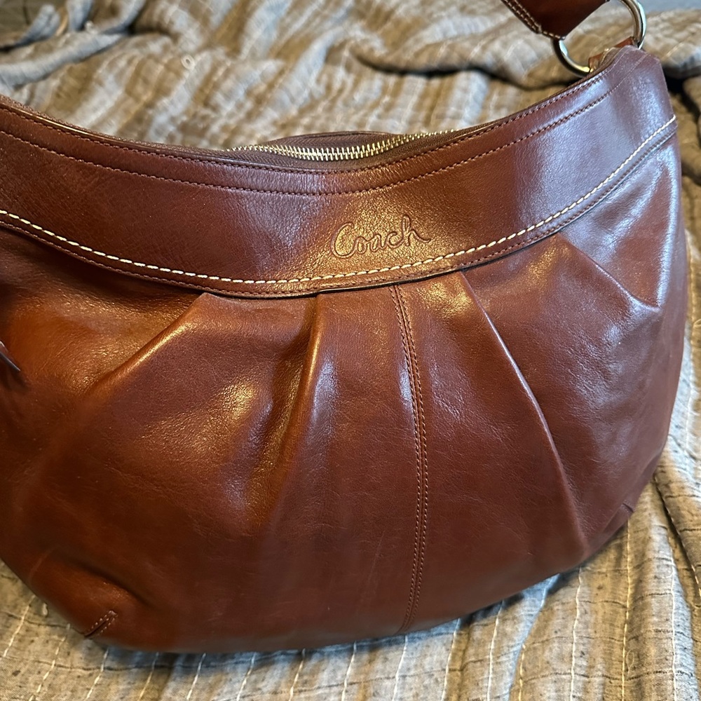 Brown coach shoulder bag